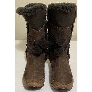 The North Face Isabell II Women's Faux Fur Lined Suede Mid Calf Boot Brown US 7